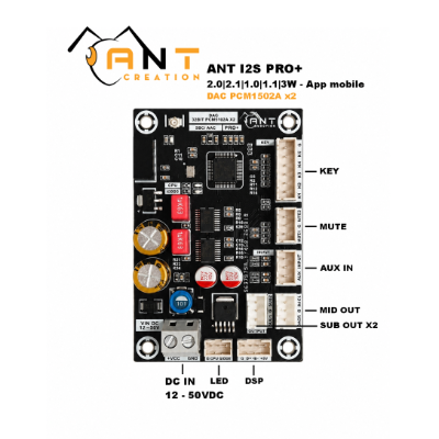 ANT I2S PRO+/ Mạch Bluetooth DSP MVsilicon 5.0 + DAC 32BIT PCM5102A X2 (App mobile || PC)