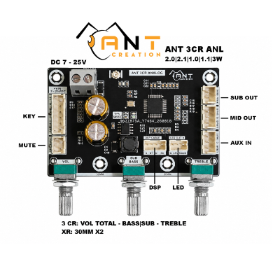 ANT 3CR ANL/ Mạch Bluetooth DSP MVsilicon 5.0 3CR (App mobile || PC)