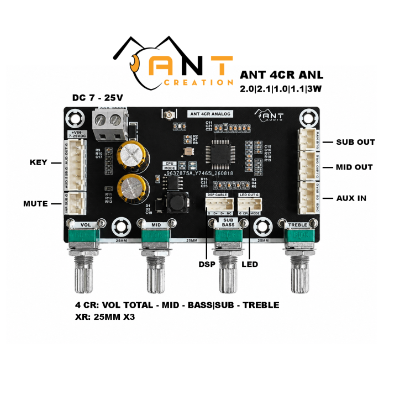 ANT 4CR ANL/ Mạch Bluetooth DSP MVsilicon 5.0 4CR (App mobile || PC)