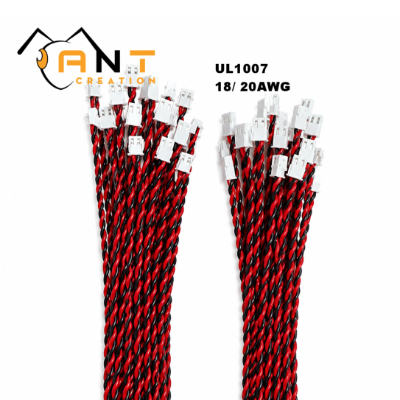 Dây loa đỏ đen UL1007 xoắn mạ thiếc chống Oxy hóa đầu XH2.54-20AWG/ VH3.96-18AWG