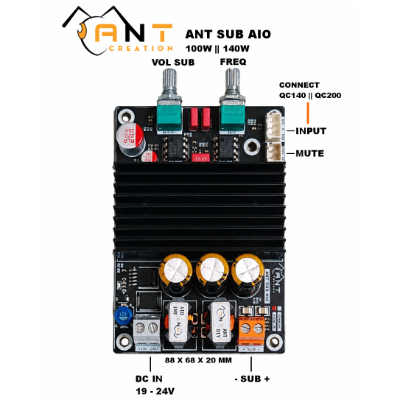 SUB100 || 140 - Mạch cắt Sub liền công suất kết nối mạch AIO 2.0 hoặc QC
